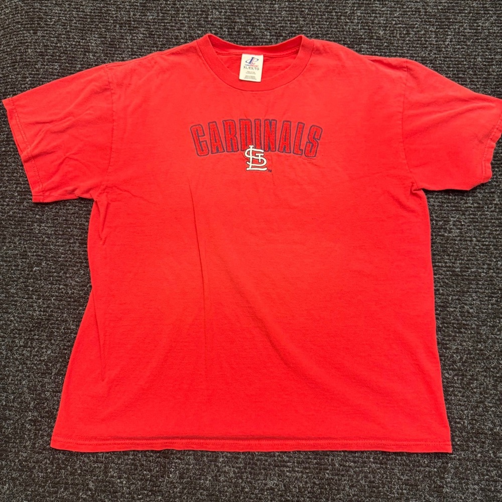 Vintage Logo Athletic St Louis Cardinals Red T-Shirt Mens XL Embroidered MLB Tee